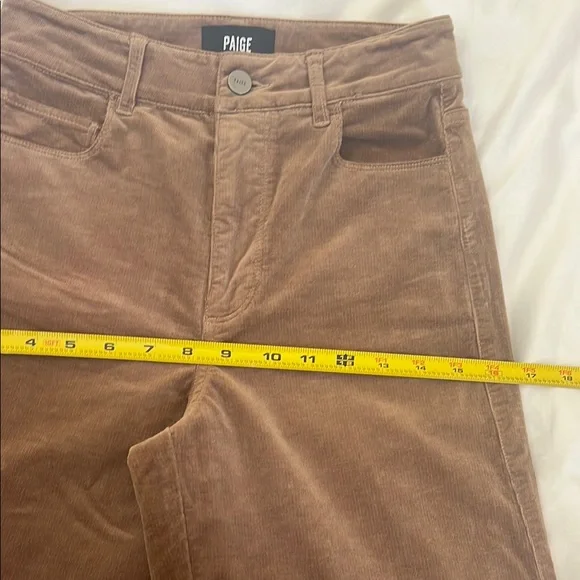 PAIGE Tan Flare Wide Leg Jeans